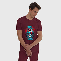 Пижама хлопковая мужская That aint cool, цвет: меланж-бордовый — фото 2
