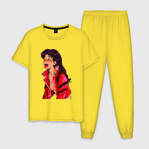 Мужская пижама Мисато Кацураги ahegao / Желтый – фото 1