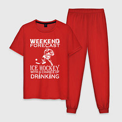 Мужская пижама Прогноз на выходные - хоккей и выпить