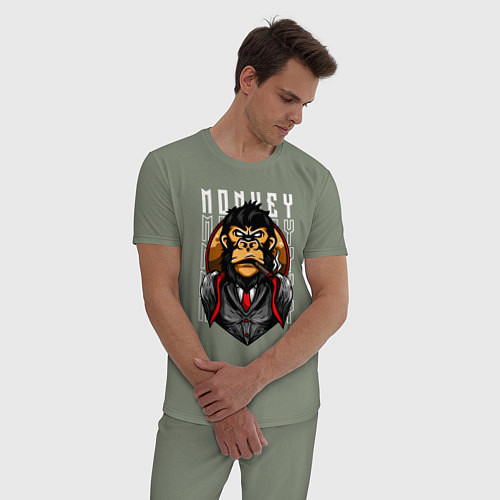 Мужская пижама Обезьяна в костюме / Авокадо – фото 3