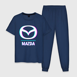 Мужская пижама Значок Mazda в стиле glitch