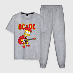 Мужская пижама AC DC Барт Симпсон