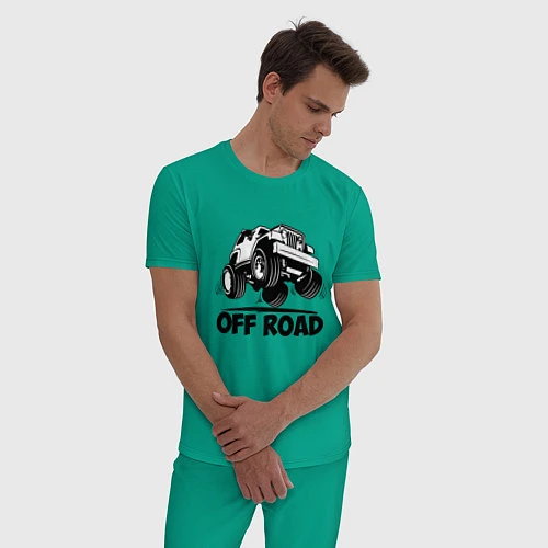 Мужская пижама Off road - Jeep Chrysler / Зеленый – фото 3