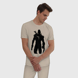 Пижама хлопковая мужская Mass Effect N7 - Warrior, цвет: миндальный — фото 2