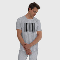 Пижама хлопковая мужская Штрих код, цвет: меланж — фото 2