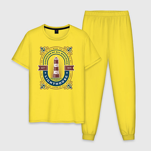 Мужская пижама Морской маяк / Желтый – фото 1