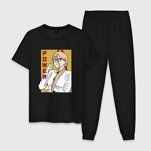 Мужская пижама Милая Пауэр / Черный – фото 1