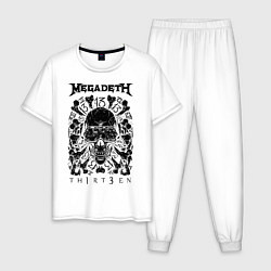 Пижама хлопковая мужская Megadeth Thirteen, цвет: белый