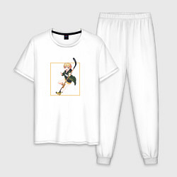 Пижама хлопковая мужская Рико Сагинума - Пураоре гордость оранжевых, цвет: белый