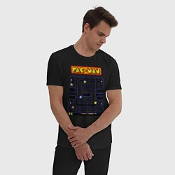 Пижама хлопковая мужская Pac-Man на ZX-Spectrum, цвет: черный — фото 2