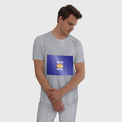 Пижама хлопковая мужская Бесплатный Wi-Fi навсегда, цвет: меланж — фото 2
