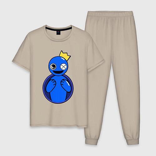 Мужская пижама Радужные друзья: Синий персонаж / Миндальный – фото 1