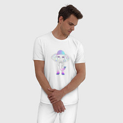 Пижама хлопковая мужская Слоник волшебный, цвет: белый — фото 2