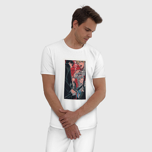 Мужская пижама Chainsaw Man Человек-бензопила Аниме / Белый – фото 3