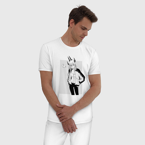 Мужская пижама Человек-бензопила Пауэр / Белый – фото 3