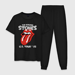 Пижама хлопковая мужская The Rolling Stones 78, цвет: черный