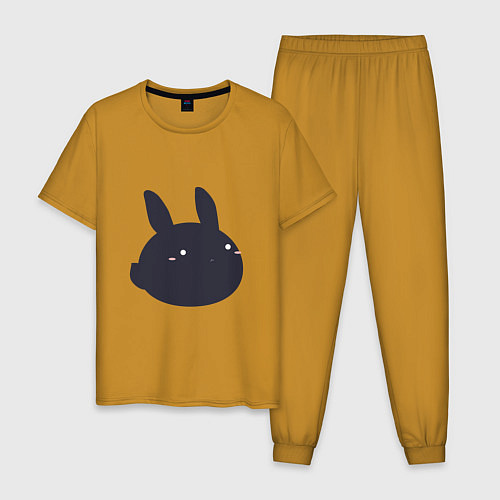 Мужская пижама Черный кролик - минимализм / Горчичный – фото 1