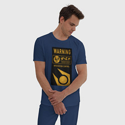 Пижама хлопковая мужская Контроль заражения, цвет: тёмно-синий — фото 2