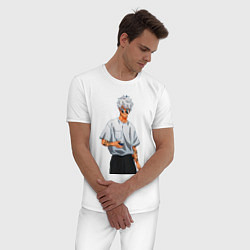 Пижама хлопковая мужская Крутой Сатору Годжо, цвет: белый — фото 2