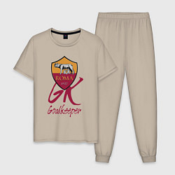 Пижама хлопковая мужская Roma - Goalkeeper - Italy, цвет: миндальный