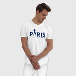Пижама хлопковая мужская PSG Мбаппе, цвет: белый — фото 2