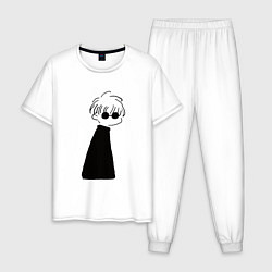 Пижама хлопковая мужская Сатору Годжо Манга, цвет: белый