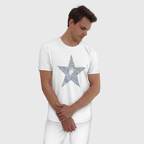 Мужская пижама BTS JUNGKOOK портрет в звезде / Белый – фото 3