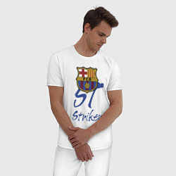 Пижама хлопковая мужская Barcelona - Spain - striker, цвет: белый — фото 2