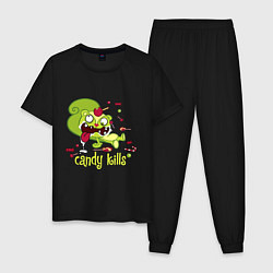 Пижама хлопковая мужская Nutty - candy kills, цвет: черный