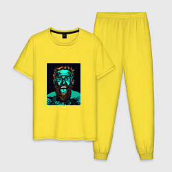Пижама хлопковая мужская Conor Poster, цвет: желтый