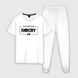 Пижама хлопковая мужская Far Cry gaming champion: рамка с лого и джойстиком, цвет: белый