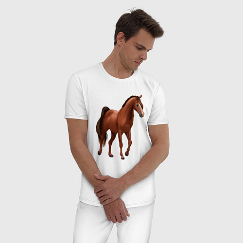 Мужская пижама Тракененская лошадь / Белый – фото 3