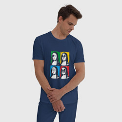 Пижама хлопковая мужская Kiss Mona Lisa, цвет: тёмно-синий — фото 2