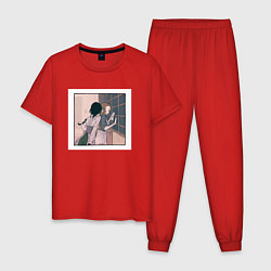 Пижама хлопковая мужская Подружки Кейт и Эмилико - Дом теней, цвет: красный