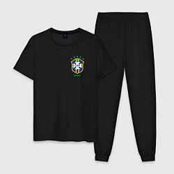 Пижама хлопковая мужская Сборная Бразилии, цвет: черный