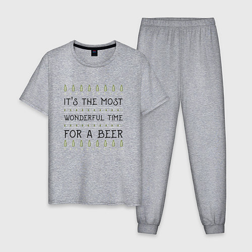 Мужская пижама Лучшее время для пива / Меланж – фото 1