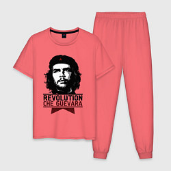 Пижама хлопковая мужская Revolution hero, цвет: коралловый