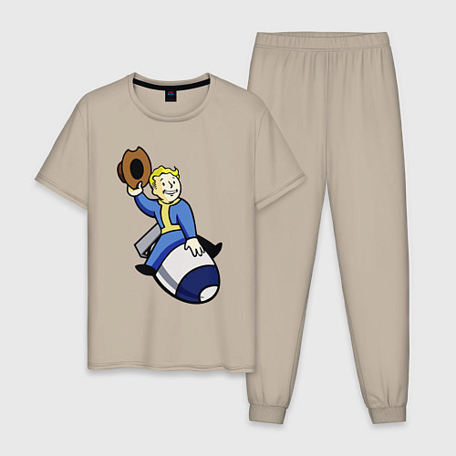 Мужская пижама Vault boy - bomb rider / Миндальный – фото 1