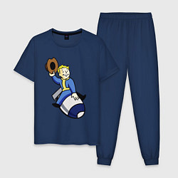 Пижама хлопковая мужская Vault boy - bomb rider, цвет: тёмно-синий