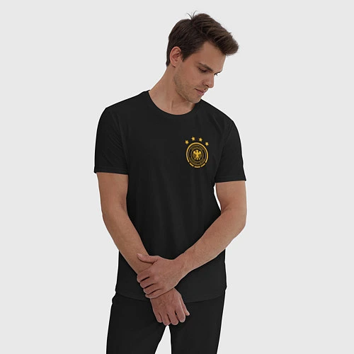 Мужская пижама Сборная Германии логотип / Черный – фото 3