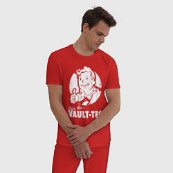 Пижама хлопковая мужская Vault boy - join the vault tec, цвет: красный — фото 2