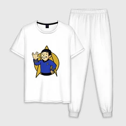 Пижама хлопковая мужская Spoke - vault boy, цвет: белый