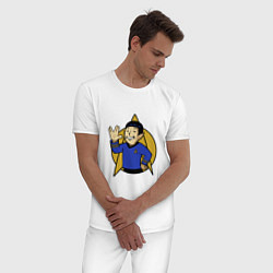 Пижама хлопковая мужская Spoke - vault boy, цвет: белый — фото 2