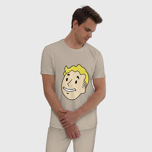 Мужская пижама Vault boy head / Миндальный – фото 3