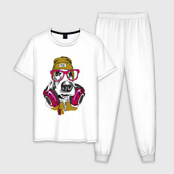Пижама хлопковая мужская Dj dog, цвет: белый