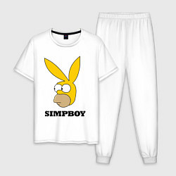 Пижама хлопковая мужская Simpboy - rabbit Homer, цвет: белый