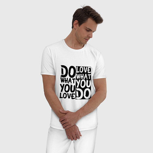 Мужская пижама Do what you love love what you do / Белый – фото 3