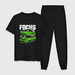 Пижама хлопковая мужская Ford Focus art, цвет: черный