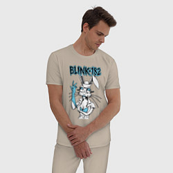 Пижама хлопковая мужская Blink 182 bunny nurse, цвет: миндальный — фото 2