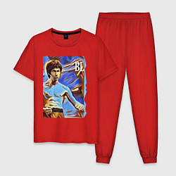Пижама хлопковая мужская Брюс Ли - celebrity - джиткундо, цвет: красный